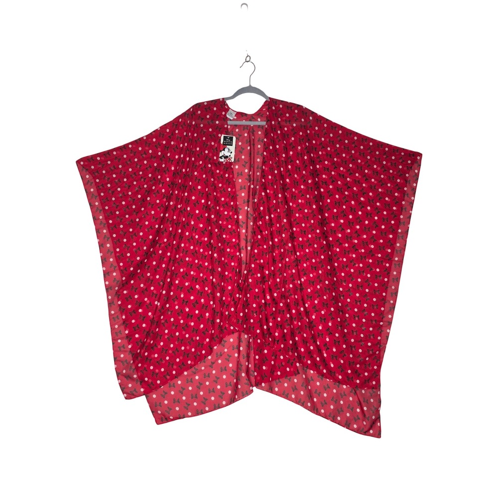 Disney NWT Minnie Mouse Red PolkaDot Bow Sheer Kimono Wrap CoverUp 
BeachCruise